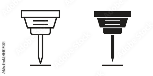 Laser machine icon for website, thin line icons. vector logo design