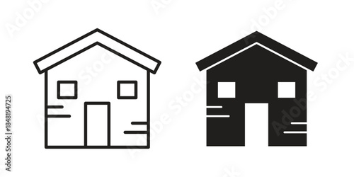 Lodge icon for website, thin line icons. vector logo design