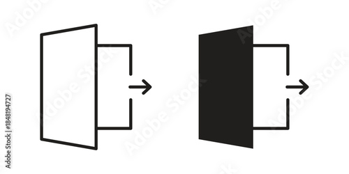 Logout icon for website, thin line icons. vector logo design