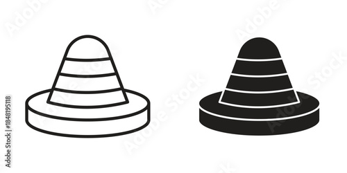 Mexican Hat icon for website, thin line icons. vector logo design
