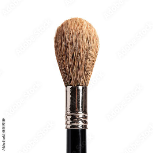 Makeup Brush With Natural Bristles and Black Handle Ready for Use in Makeup A...