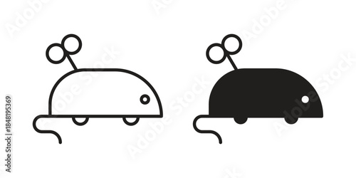 Mouse toy icon for website, thin line icons. vector logo design