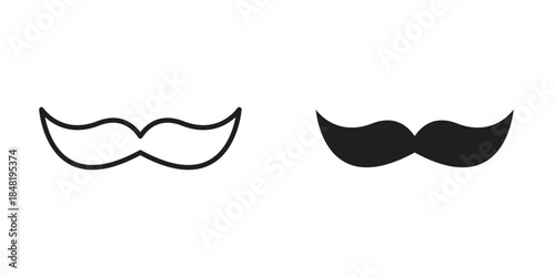 Moustache icon for website, thin line icons. vector logo design