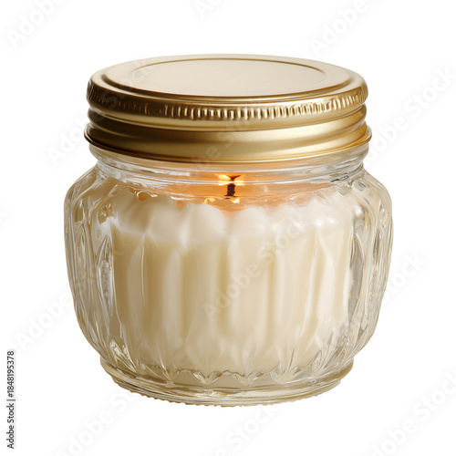 Candles Burning in Glass Jar on Table During Evening Time Inside Home Space