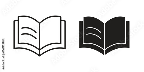 open book icon for website, thin line icons. vector logo design