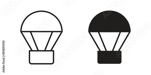 Parachute icon for website, thin line icons. vector logo design