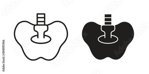 Pelvis icon for website, thin line icons. vector logo design