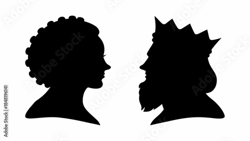 Minimalist Side Profile Silhouette of Falstaff, Elegant Vector Character Icon for Literary Themes, Theater Branding, or Simple Avatar and Logo Design
