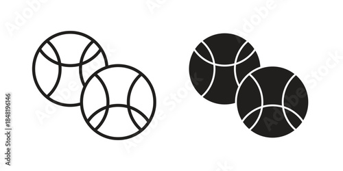 Petanque icon for website, thin line icons. vector logo design