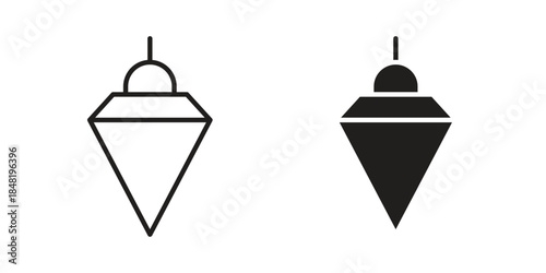 Plumb bob icon for website, thin line icons. vector logo design