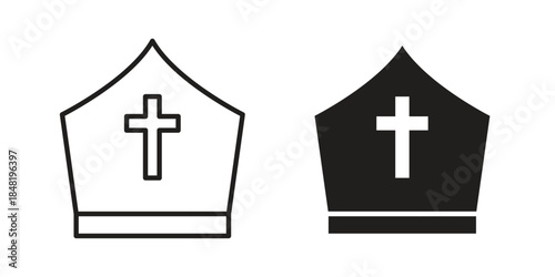 Pope icon for website, thin line icons. vector logo design