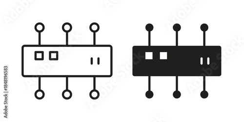 Proxy server icon for website, thin line icons. vector logo design