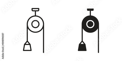Pulley icon for website, thin line icons. vector logo design