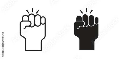 Rebellion icon for website, thin line icons. vector logo design