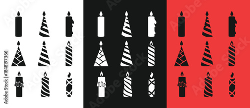 Graphic illustration of candles in monochromatic color scheme