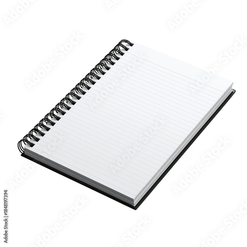 A Spiral Notebook Lays Open With Blank Lined Pages Visible
