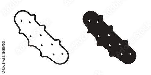 Sea cucumber icon for website, thin line icons. vector logo design