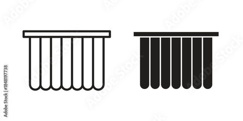 Shower curtain icon for website, thin line icons. vector logo design