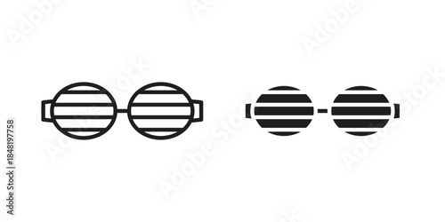 Shutter sunglasses icon for website, thin line icons. vector logo design