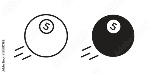 Snooker icon for website, thin line icons. vector logo design