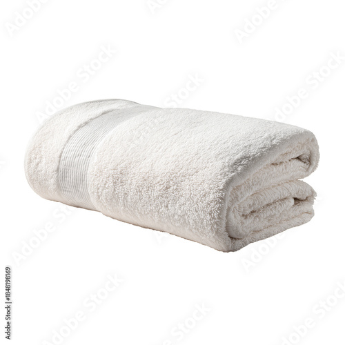 Soft White Towel Folded Neatly on a Surface in a Bathroom Setting