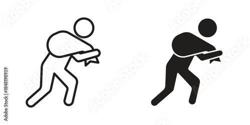 Thief icon for website, thin line icons. vector logo design