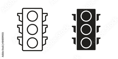 Trafic icon for website, thin line icons. vector logo design
