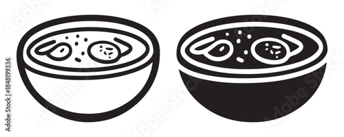 Sour Soup Icon set Vector Illustration for Food, Cuisine, and Culinary Design