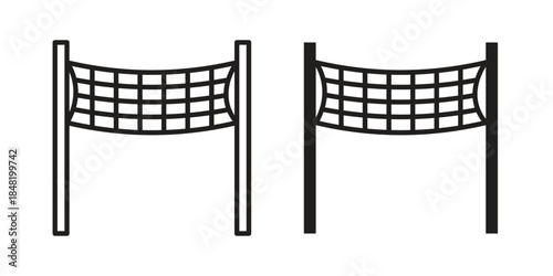 Volleyball net icon for website, thin line icons. vector logo design