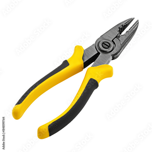 Plier Tool With Yellow and Black Handles for Various Tasks and Repairs in a W...