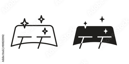 Windscreen icon for website, thin line icons. vector logo design