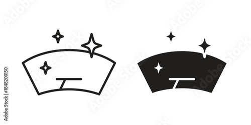 Windscreen icon for website, thin line icons. vector logo design