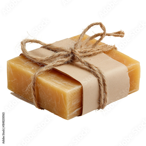 Handmade Soap Bars Wrapped in Paper and Twine Ready for Sale or Gift Giving
