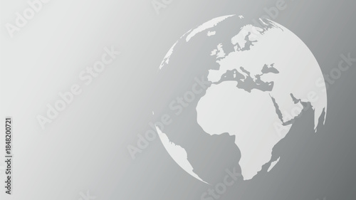 Map of the planet. World map.Vector. Grey gradient background with planet Earth. Internet and technology.