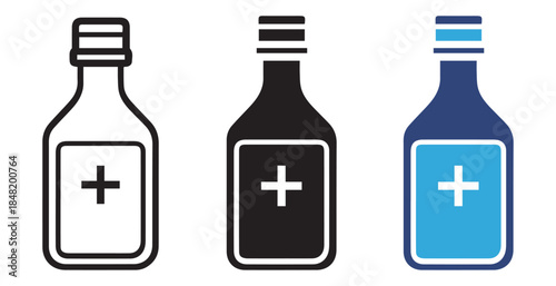 Syrup Medicine Bottle Icon Vector Illustration for Healthcare, Pharmacy, and Medicine Design
