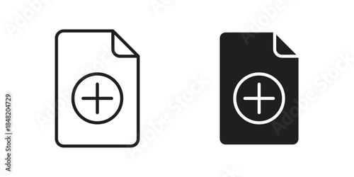 Add document icons. Minimal logo design element, vector illustration.