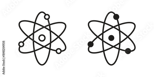Atom icons. Minimal logo design element, vector illustration.