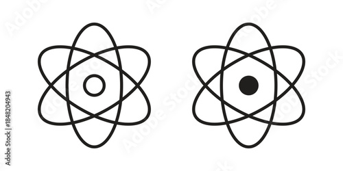 Atom icons. Minimal logo design element, vector illustration.