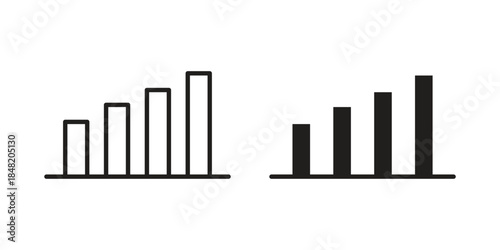 Bar chart icons. Minimal logo design element, vector illustration.