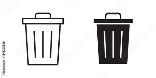 Bin icons. Minimal logo design element, vector illustration.