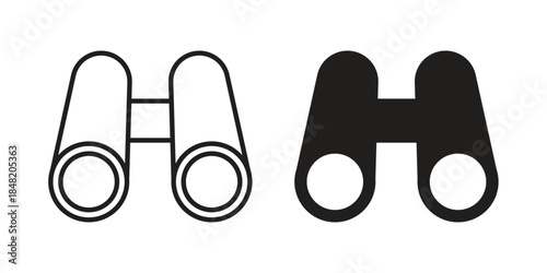 Binoculars icons. Minimal logo design element, vector illustration.
