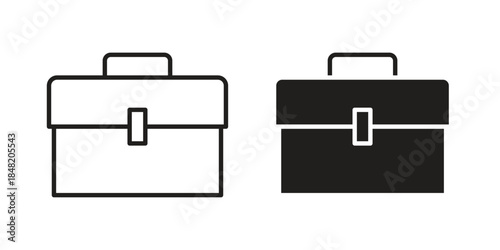 Briefcase icons. Minimal logo design element, vector illustration.