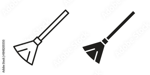 Broom icons. Minimal logo design element, vector illustration.