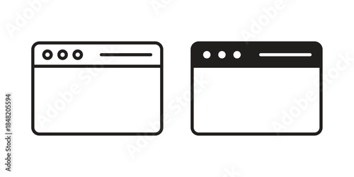 Browser window icons. Minimal logo design element, vector illustration.
