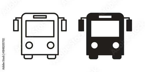Bus icons. Minimal logo design element, vector illustration.