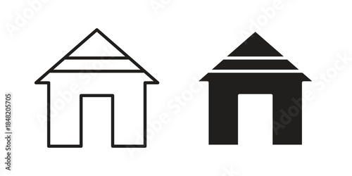 Cabin icons. Minimal logo design element, vector illustration.