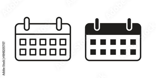 Calendar icons. Minimal logo design element, vector illustration.