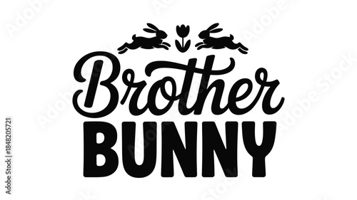 Brother Bunny logo with cute rabbits and flower