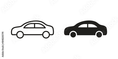 Car icons. Minimal logo design element, vector illustration.