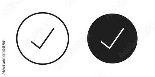 Checkmark icons. Minimal logo design element, vector illustration.